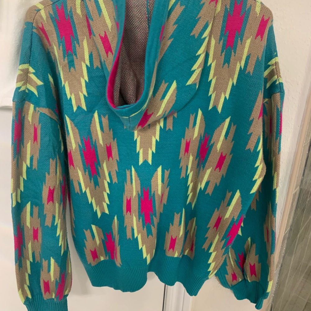 Crazy Train Colorful Geometric Pattern Hoodie Uni… - image 4